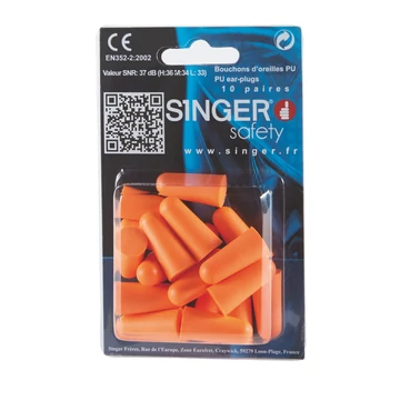 SINGER Füldugó, PU narancssárga. SNR: 34 dB. 20darab